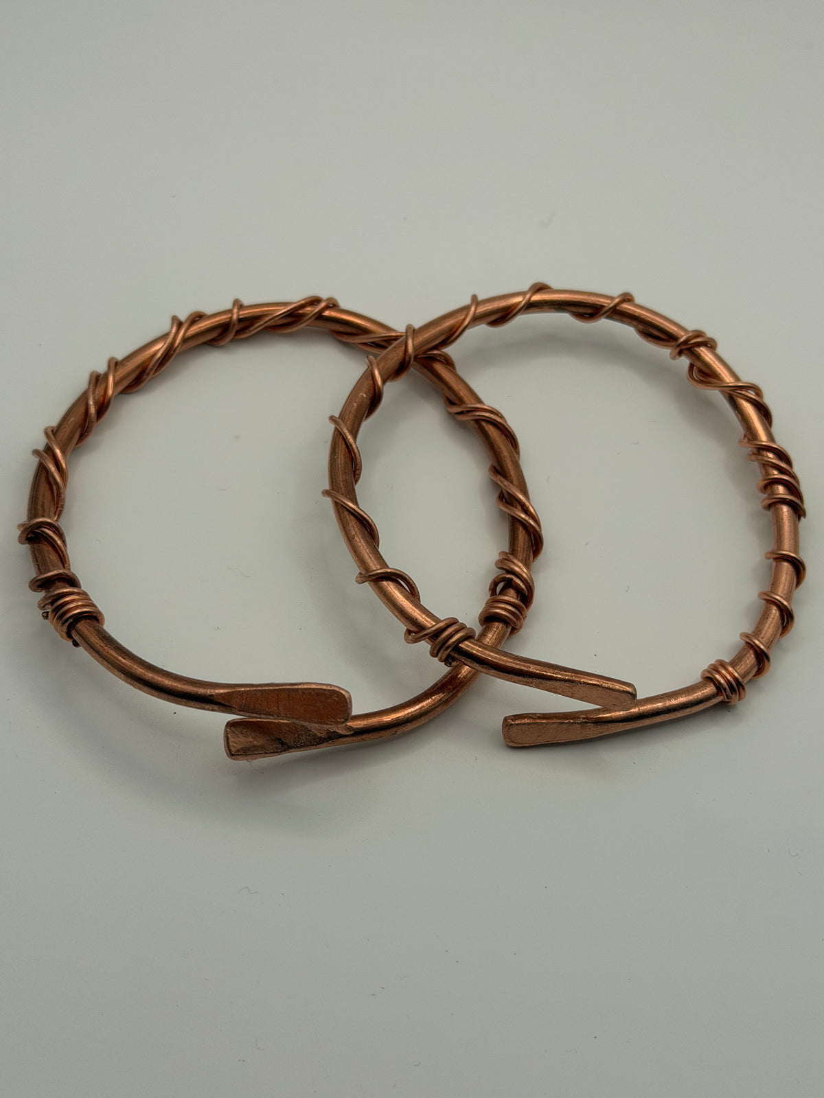 Wired Copper Bangle Set (2 PC)