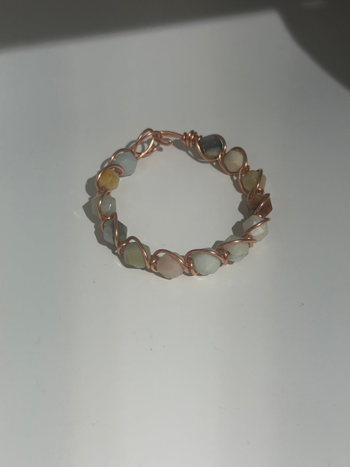 Amazonite Beaded Copper Bracelet