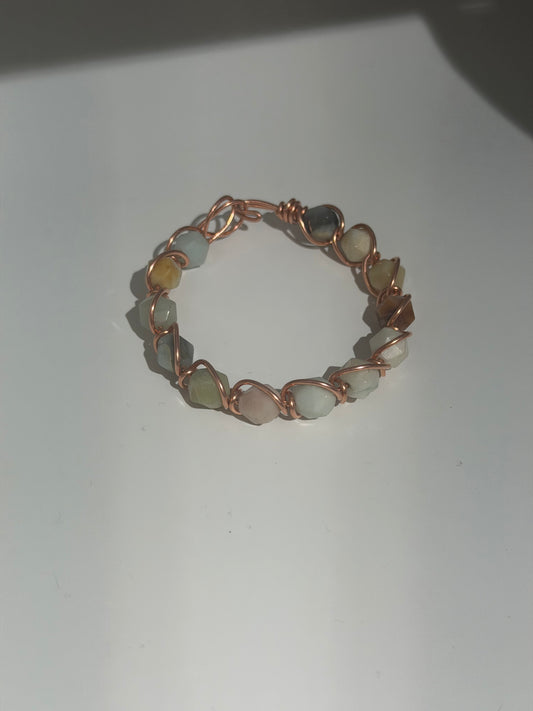 Amazonite Beaded Copper Bracelet