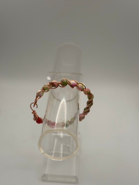 Pink Empress, Pink Jade & Copper Bracelet 👑💕✨